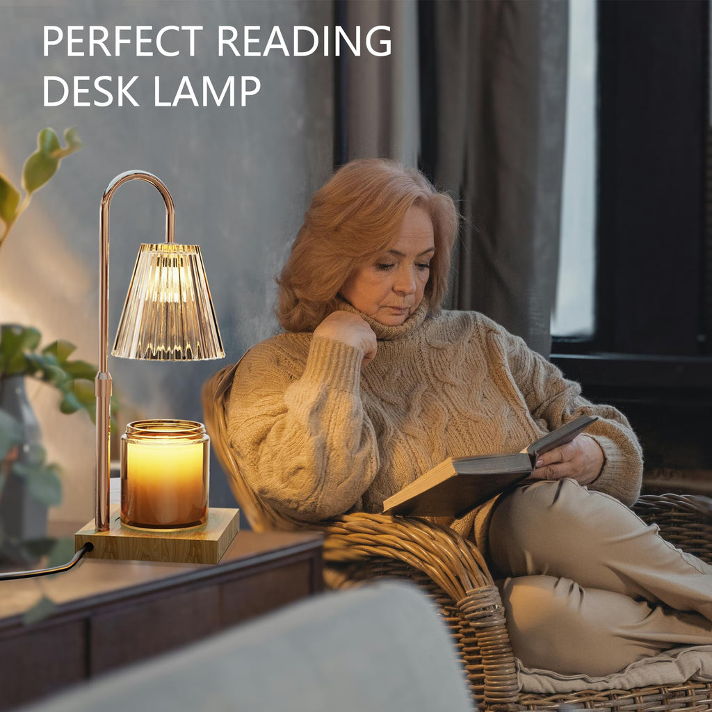 Candle Warmer Lamp with 2 Bulbs, Dimmable, Timer, Adjustable Height B52070