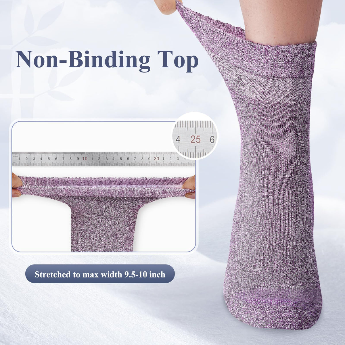 Bamboo Viscose Non Binding Wide Top Ankle Socks J4746