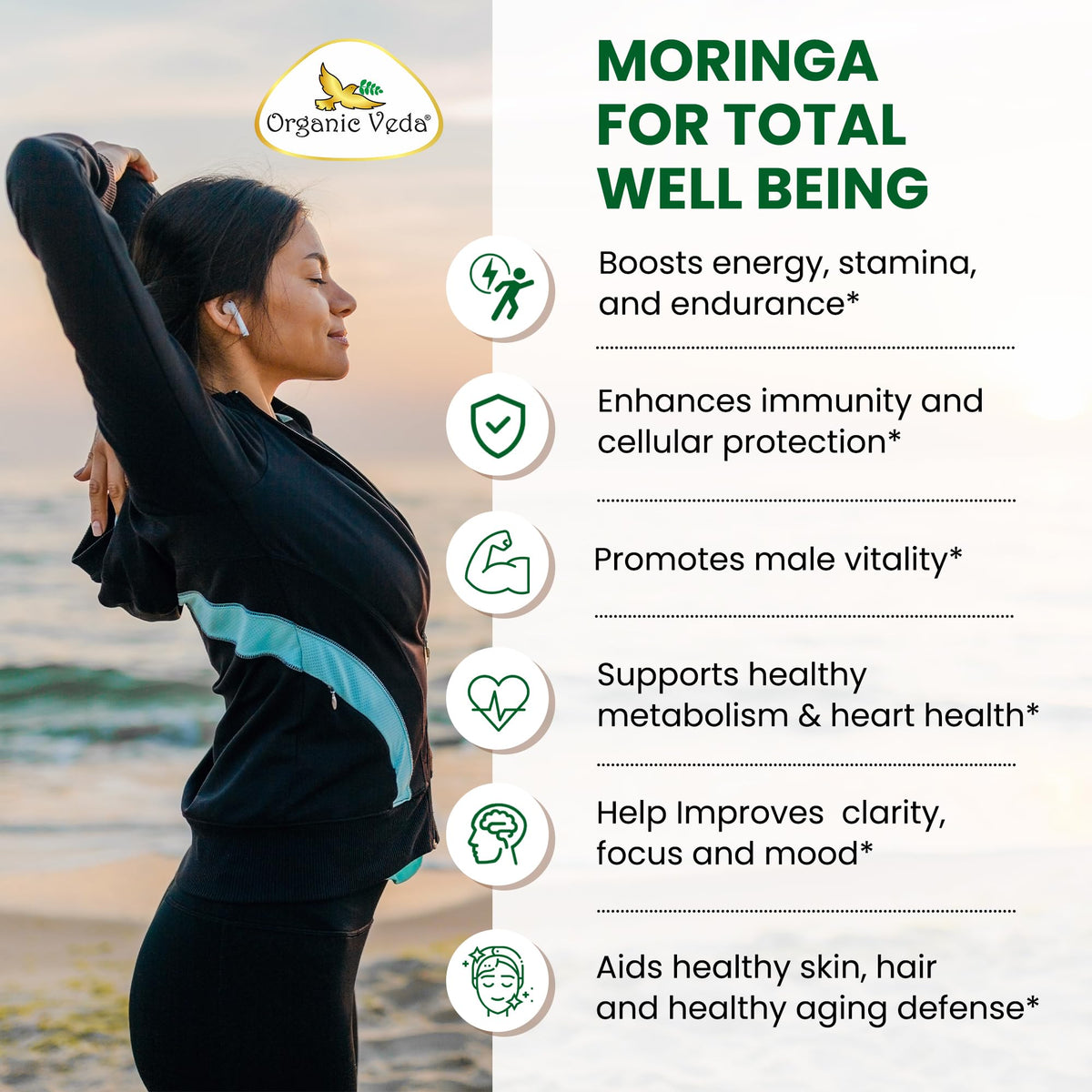 Organic Moringa Seeds Capsules 120 Vegan Capsules G54621