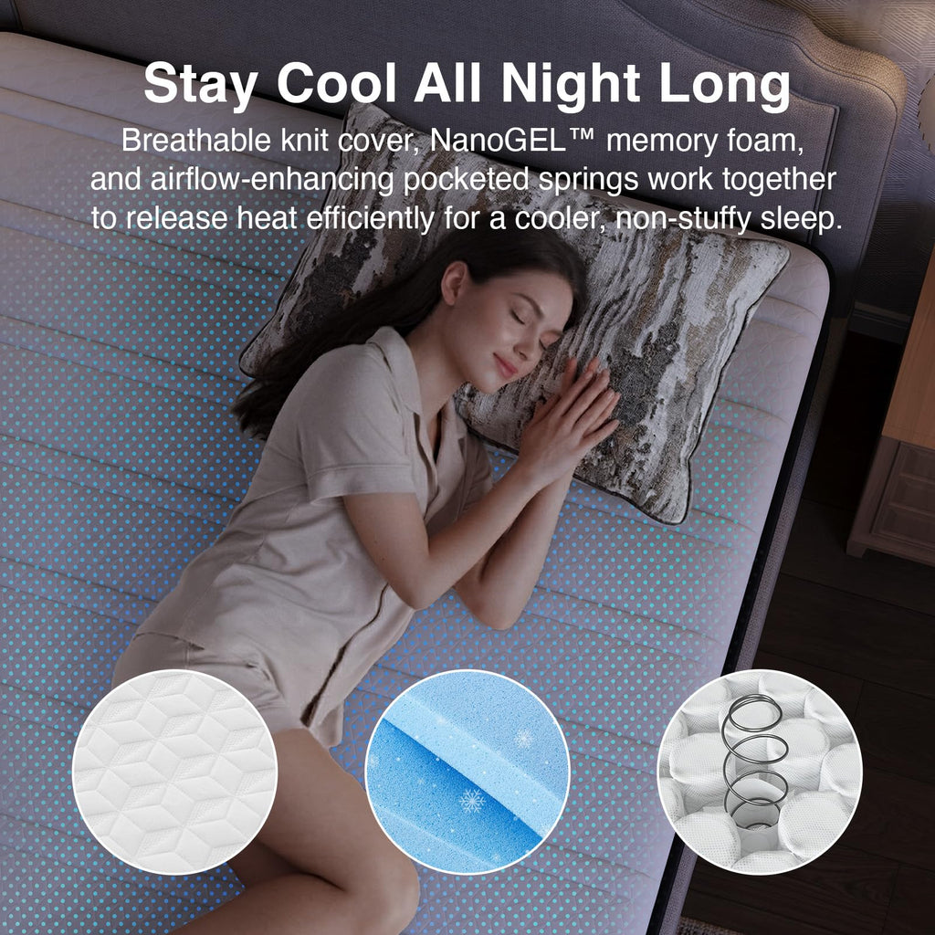 Queen 12 Inch Cooling Hybrid Mattress V461