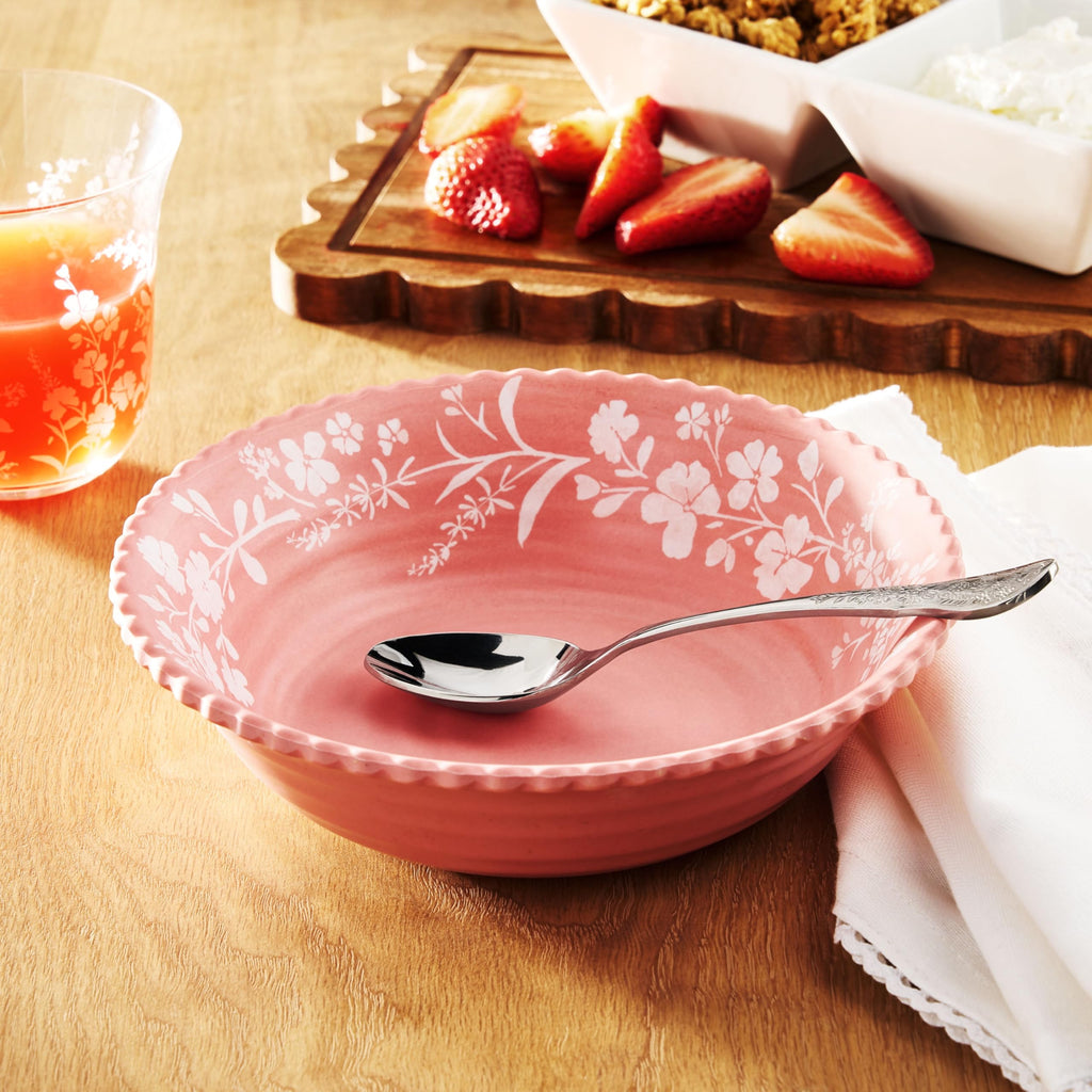 12-Piece Pink Bamboo Melamine Dinnerware Set U998