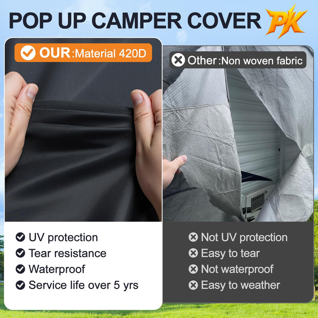 12-14 ft Pop Up Camper Cover 7 Layers Oxford Waterproof V4874