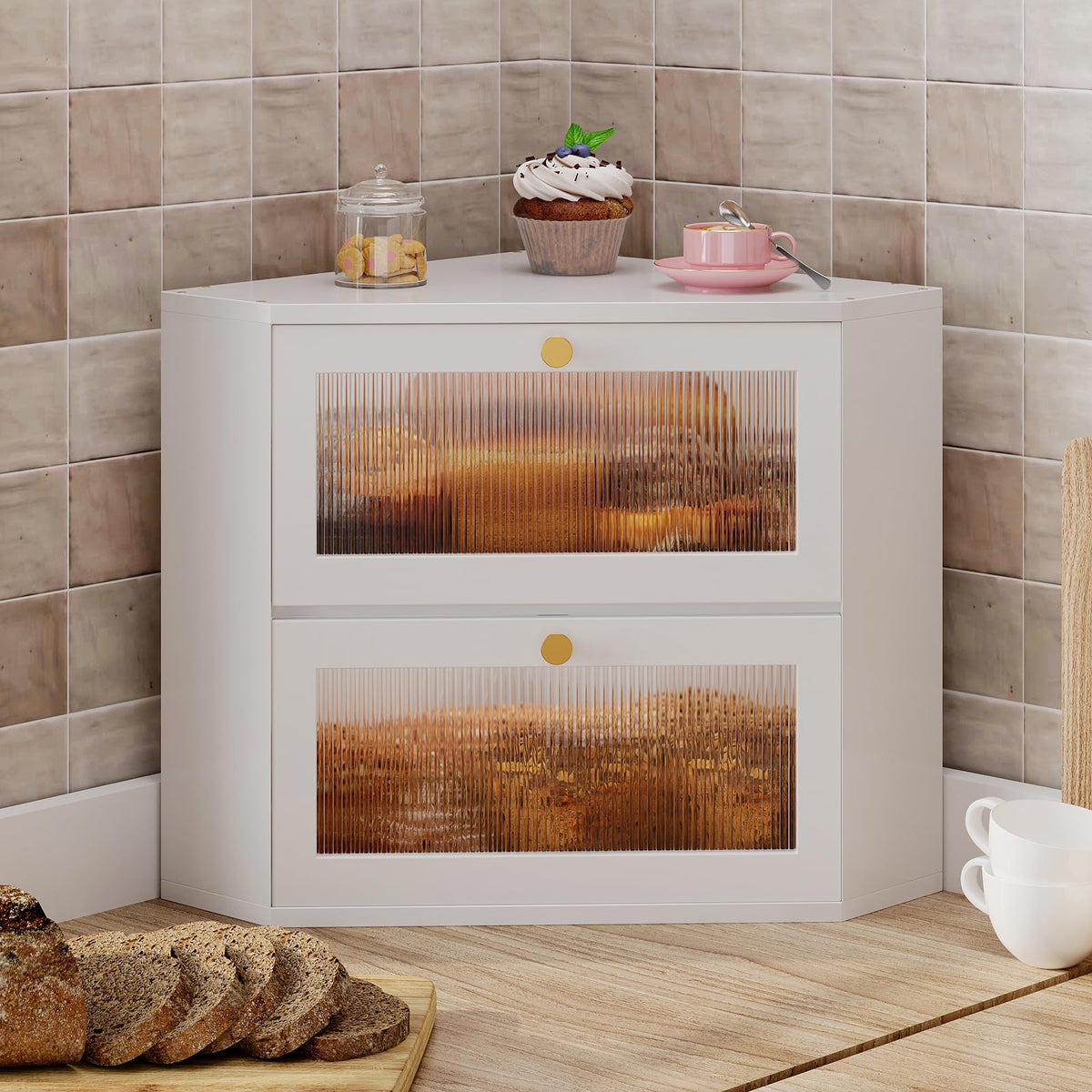 Bamboo Bread Box with Transparent Door W6329