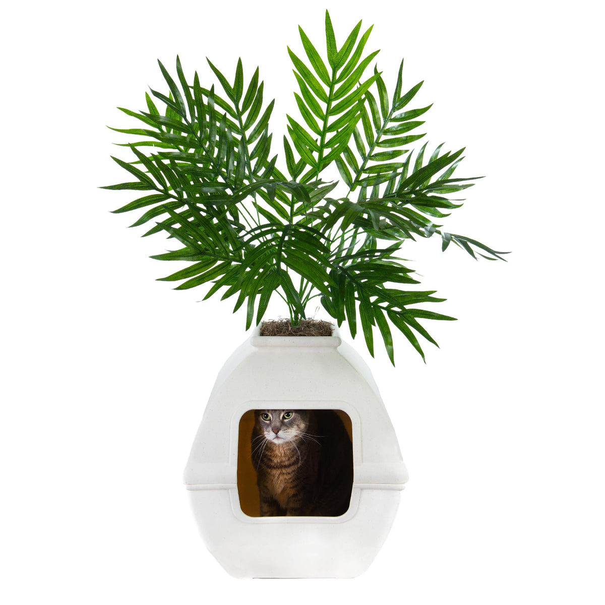 White Hidden Litter Box Planter with Carbon Filter H6620