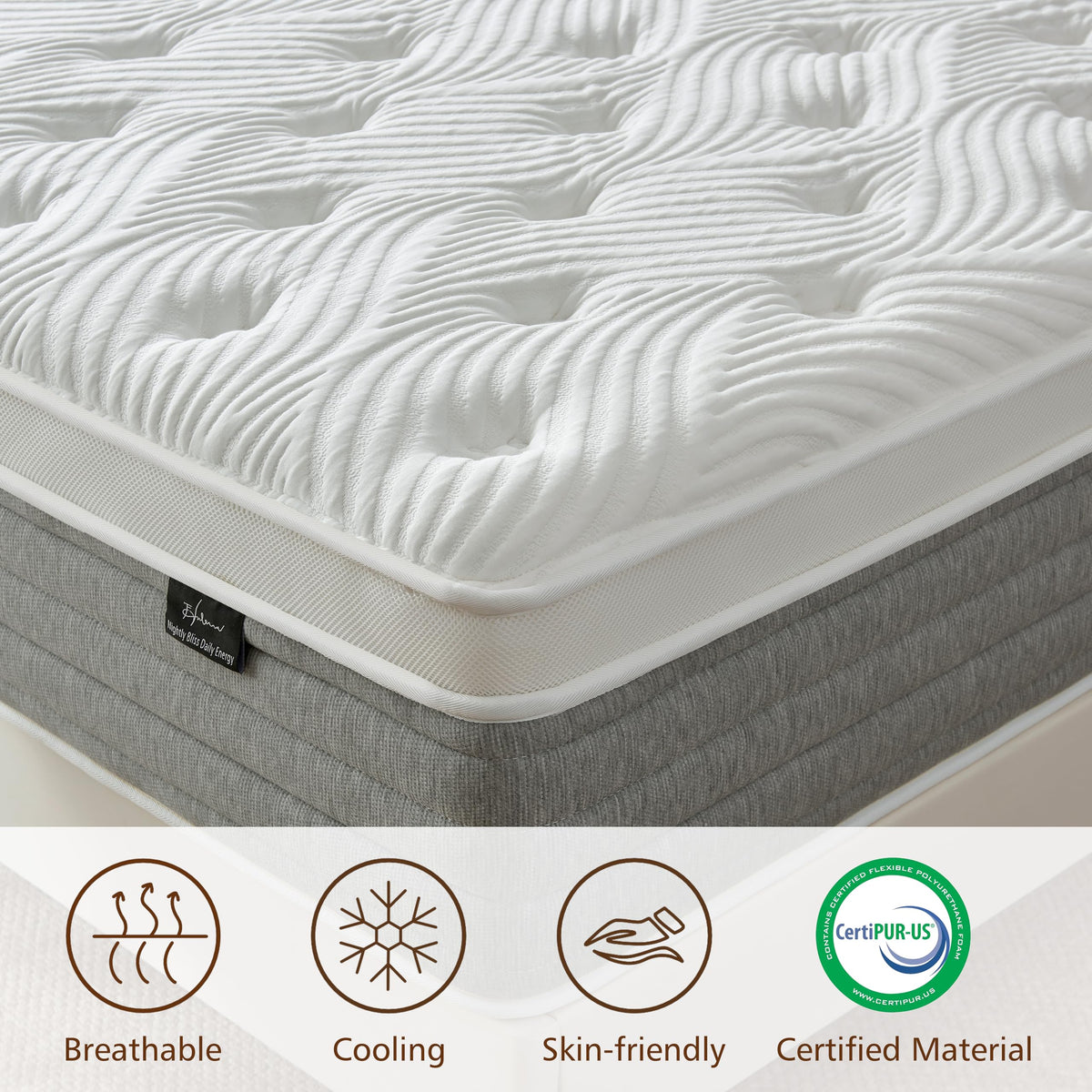 12 Inch Medium Firm Full Size Hybrid Mattress in a Box P61563