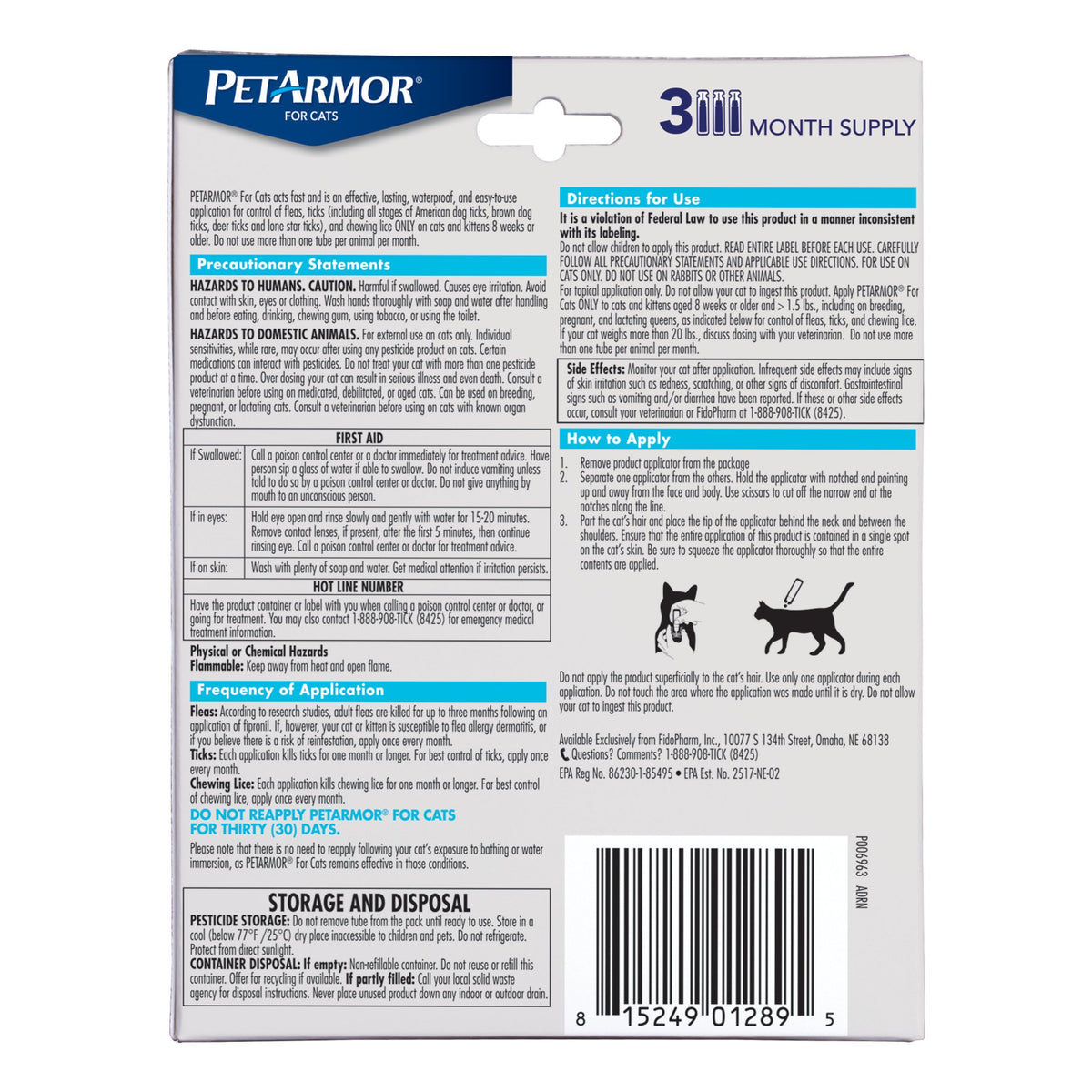 Flea & Tick Treatment for Cats O628752