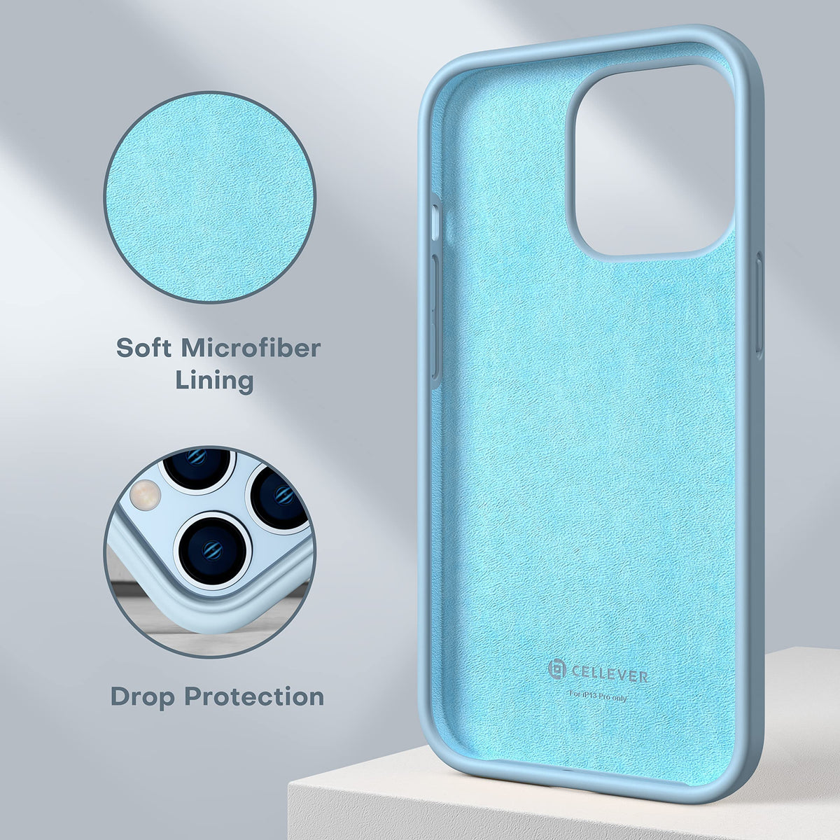 Light Blue Silicone Case with Glass Screen Protectors V468