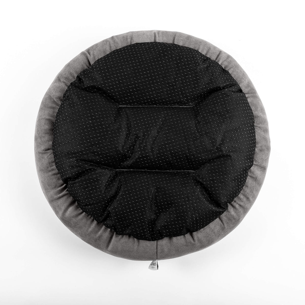 Round Donut Cat and Dog Cushion Bed, 20in Washable Gray S779